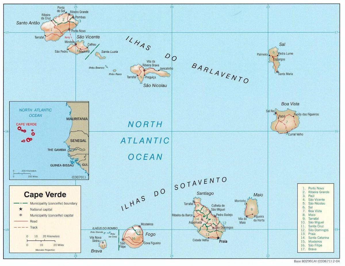karta som visar Kap Verde