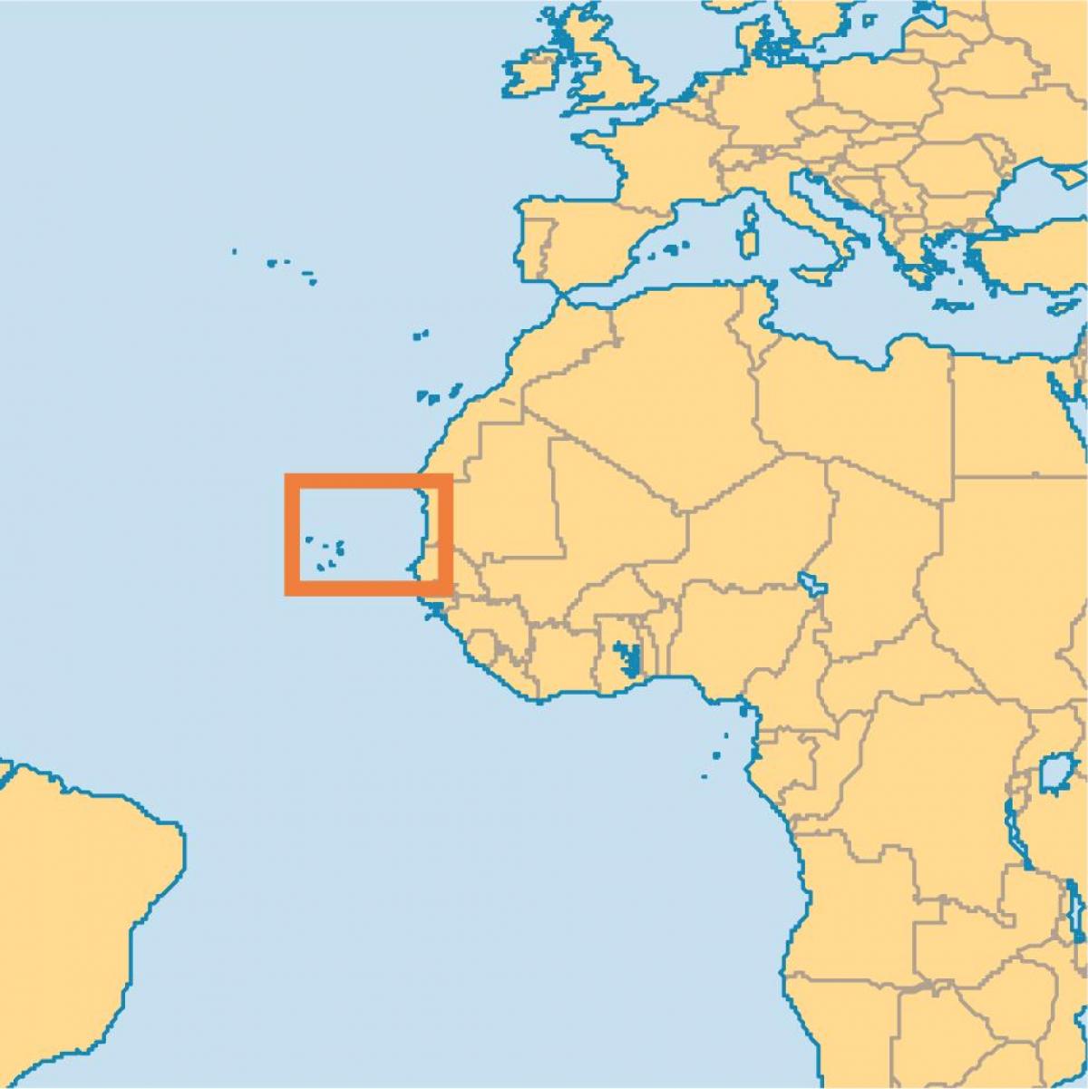 visa Kap Verde på världskartan