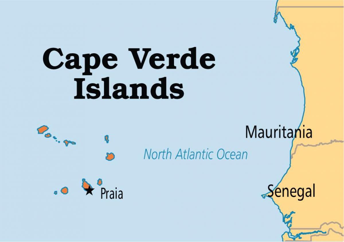 karta för karta som visar Kap Verde öarna