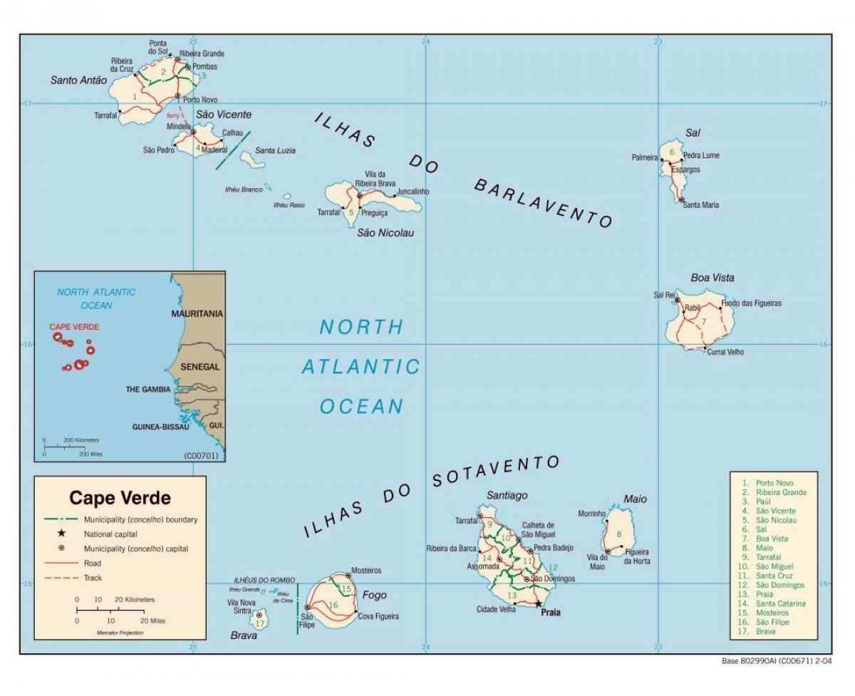 karta över Cabo Verde