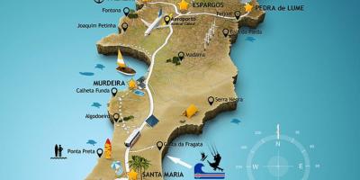 Karta över santa maria, Kap Verde